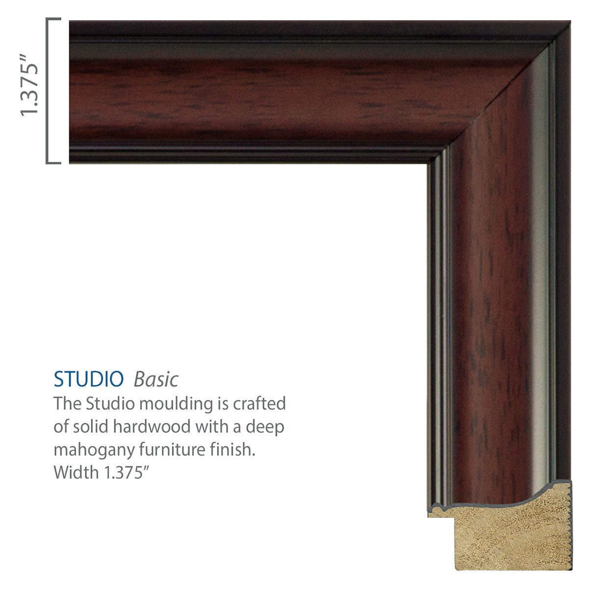 close up of Studio basic frame moulding
